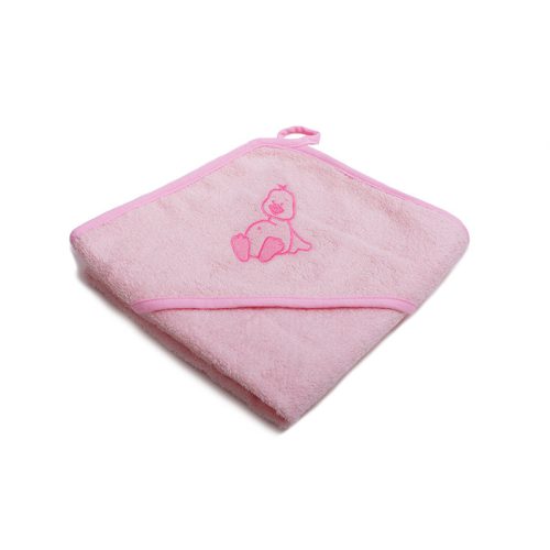 Fürdőlepedő hímzett 80×80 - Rózsaszín/Kacsa