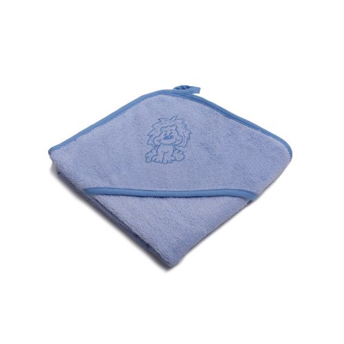 Fürdőlepedő hímzett 110×110 - Kék/Oroszlán
